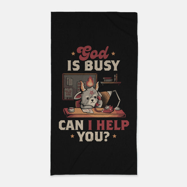 God Is Busy-none beach towel-eduely