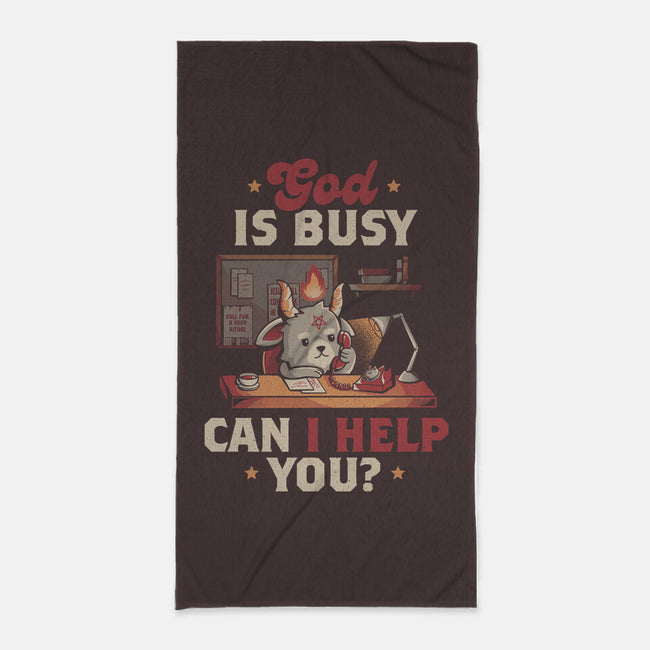 God Is Busy-none beach towel-eduely