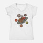 Back To Space Ramen-womens v-neck tee-hirolabs
