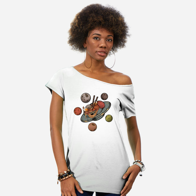 Back To Space Ramen-womens off shoulder tee-hirolabs