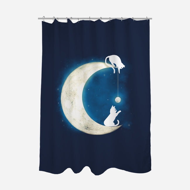 Moon Cat-none polyester shower curtain-Vallina84