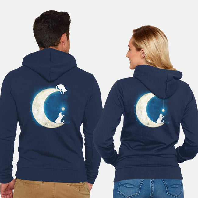 Moon Cat-unisex zip-up sweatshirt-Vallina84