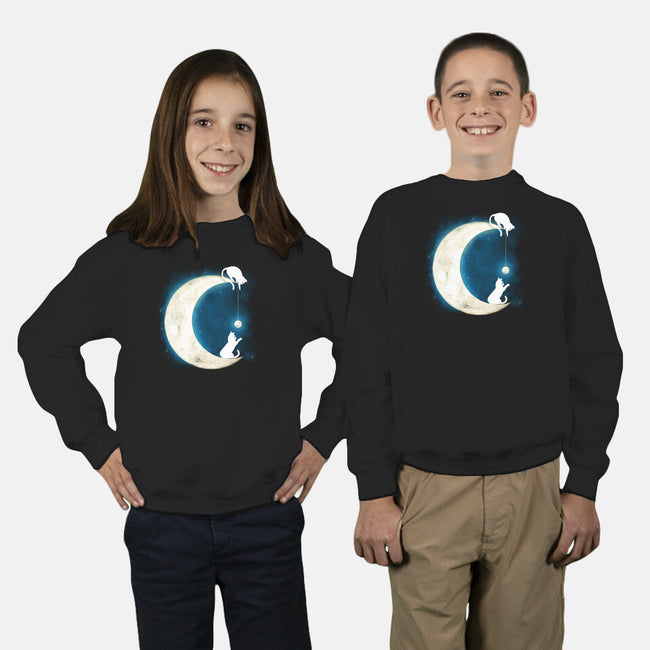 Moon Cat-youth crew neck sweatshirt-Vallina84