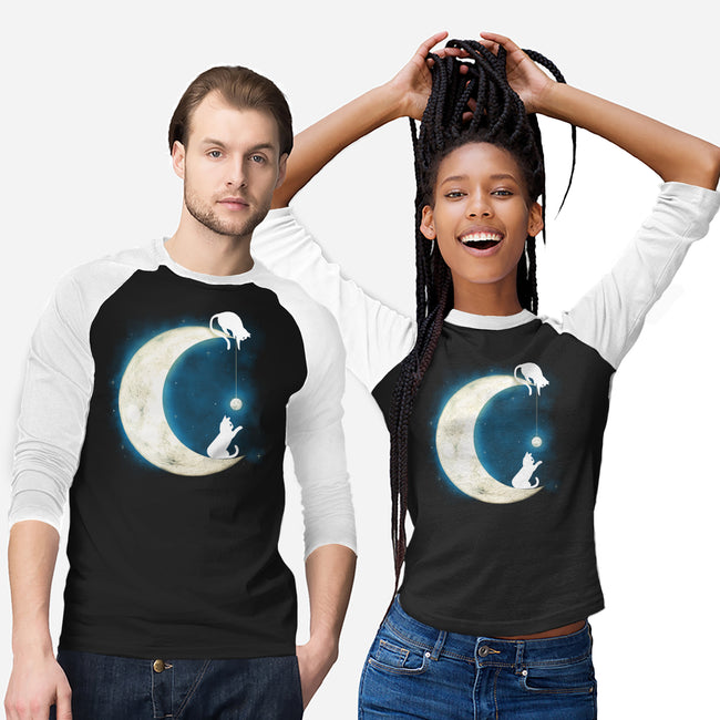 Moon Cat-unisex baseball tee-Vallina84