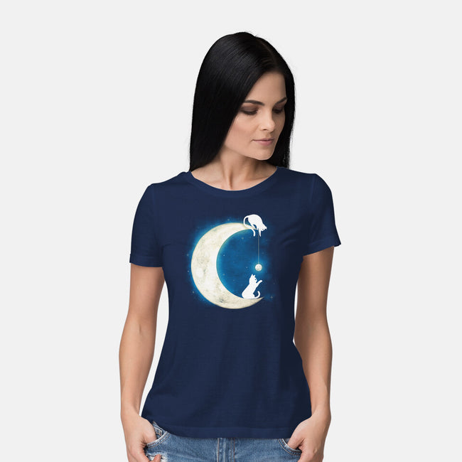 Moon Cat-womens basic tee-Vallina84