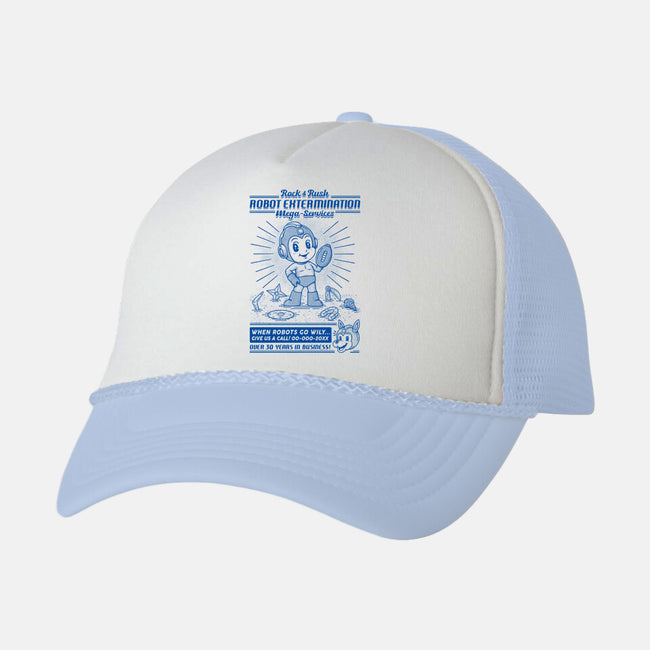 Mega Robot Extermination Services-unisex trucker hat-Firebrander