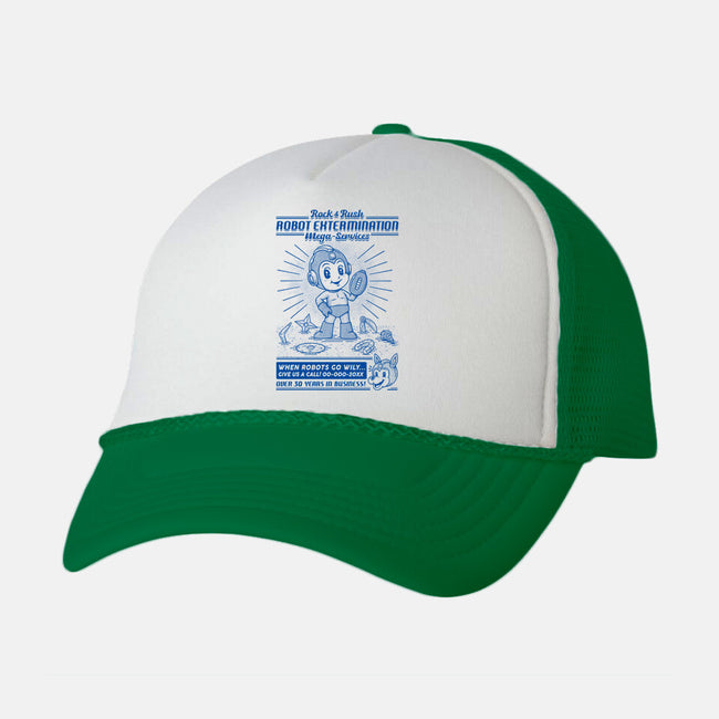 Mega Robot Extermination Services-unisex trucker hat-Firebrander