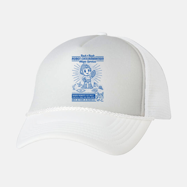 Mega Robot Extermination Services-unisex trucker hat-Firebrander