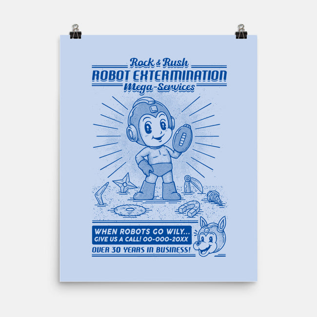 Mega Robot Extermination Services-none matte poster-Firebrander