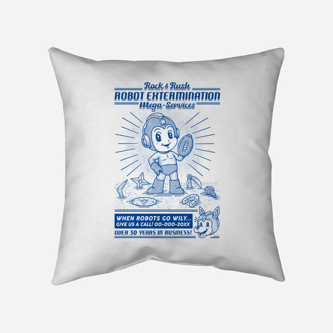 Mega Robot Extermination Services-none removable cover w insert throw pillow-Firebrander