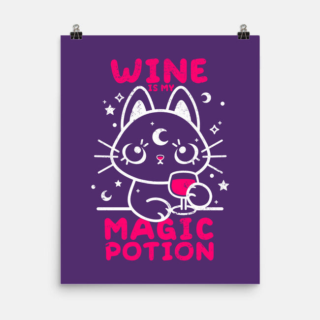 Wine Is My Magic Potion-none matte poster-NemiMakeit