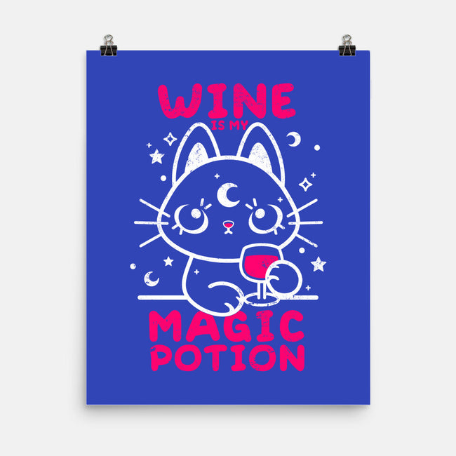 Wine Is My Magic Potion-none matte poster-NemiMakeit