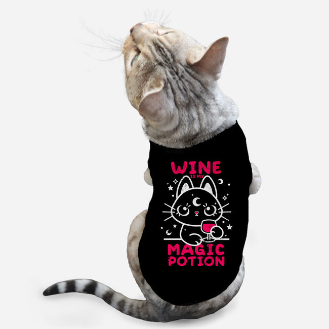 Wine Is My Magic Potion-cat basic pet tank-NemiMakeit