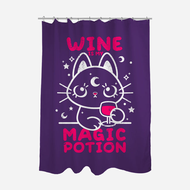Wine Is My Magic Potion-none polyester shower curtain-NemiMakeit