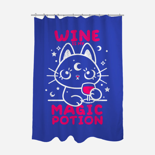 Wine Is My Magic Potion-none polyester shower curtain-NemiMakeit