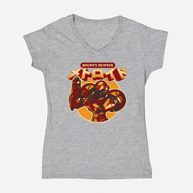 Return Of The Bounty Hunter-womens v-neck tee-AdamLue