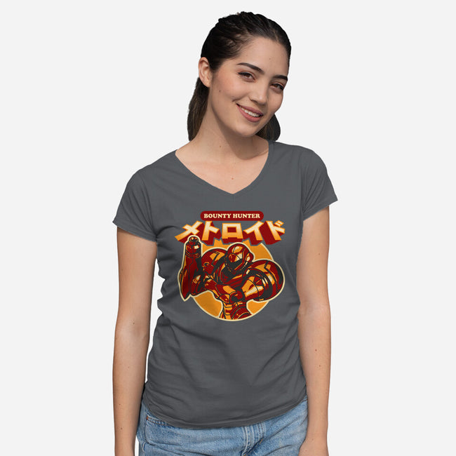 Return Of The Bounty Hunter-womens v-neck tee-AdamLue