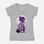 Shinobu Kocho Negative Space-womens v-neck tee-SwensonaDesigns