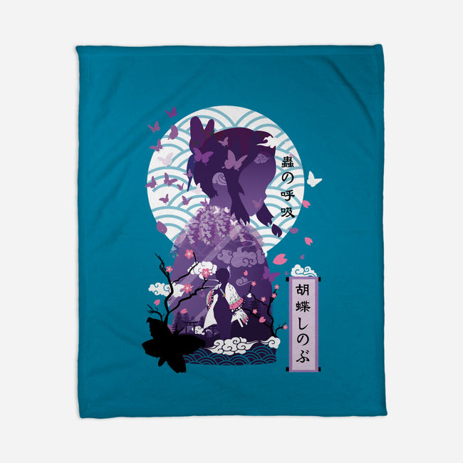 Shinobu Kocho Negative Space-none fleece blanket-SwensonaDesigns