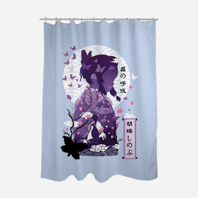 Shinobu Kocho Negative Space-none polyester shower curtain-SwensonaDesigns