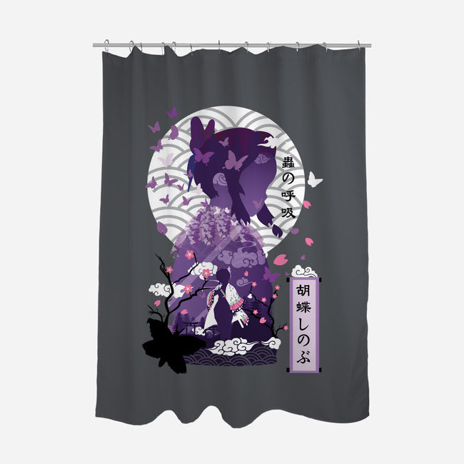 Shinobu Kocho Negative Space-none polyester shower curtain-SwensonaDesigns