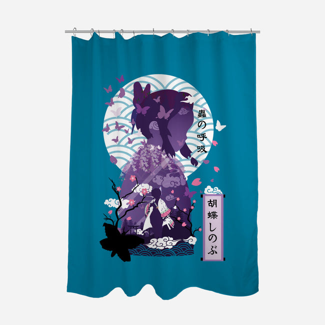 Shinobu Kocho Negative Space-none polyester shower curtain-SwensonaDesigns