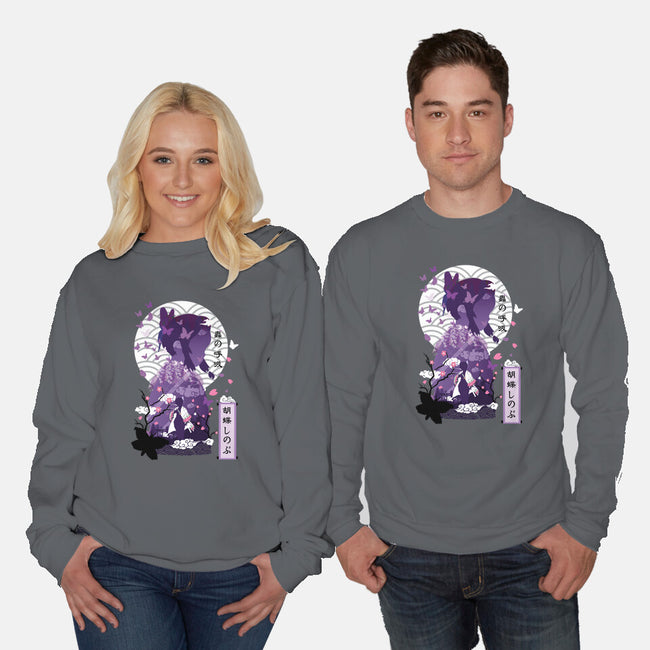 Shinobu Kocho Negative Space-unisex crew neck sweatshirt-SwensonaDesigns