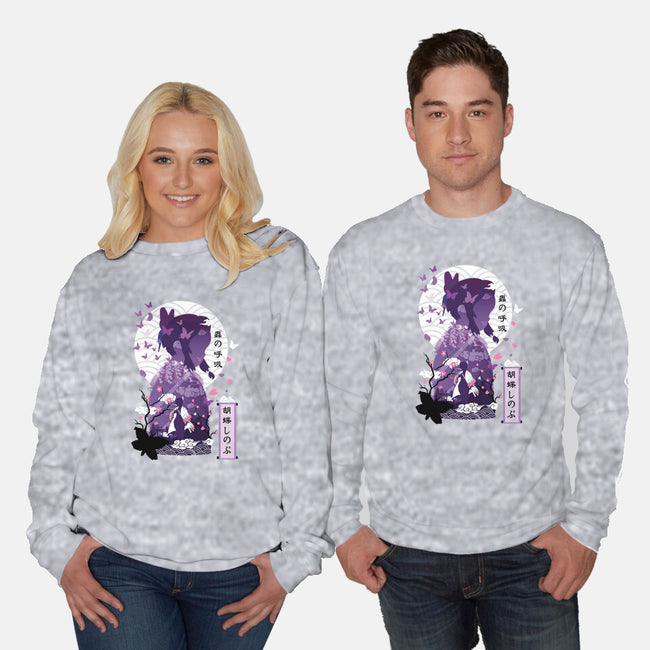 Shinobu Kocho Negative Space-unisex crew neck sweatshirt-SwensonaDesigns