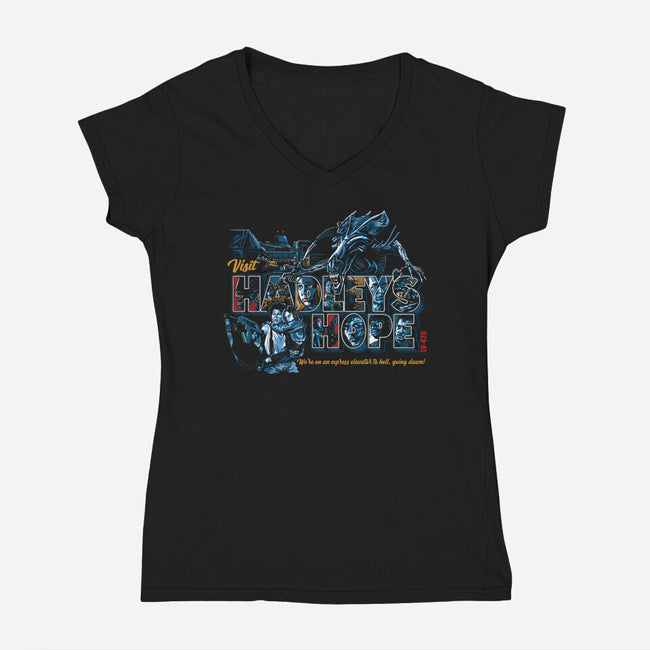 Visit Hadley's Hope-womens v-neck tee-goodidearyan