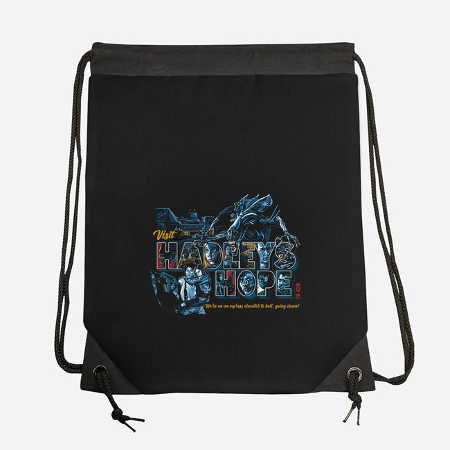 Visit Hadley's Hope-none drawstring bag-goodidearyan