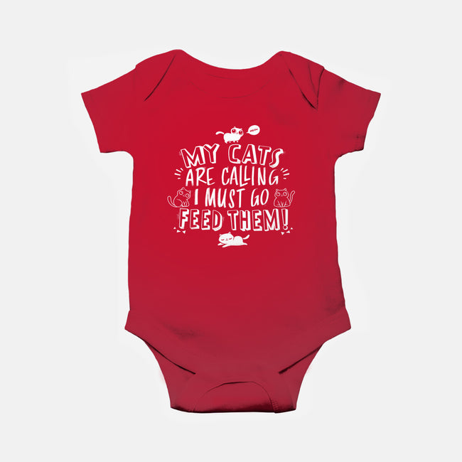 My Cats Are Calling-baby basic onesie-tobefonseca