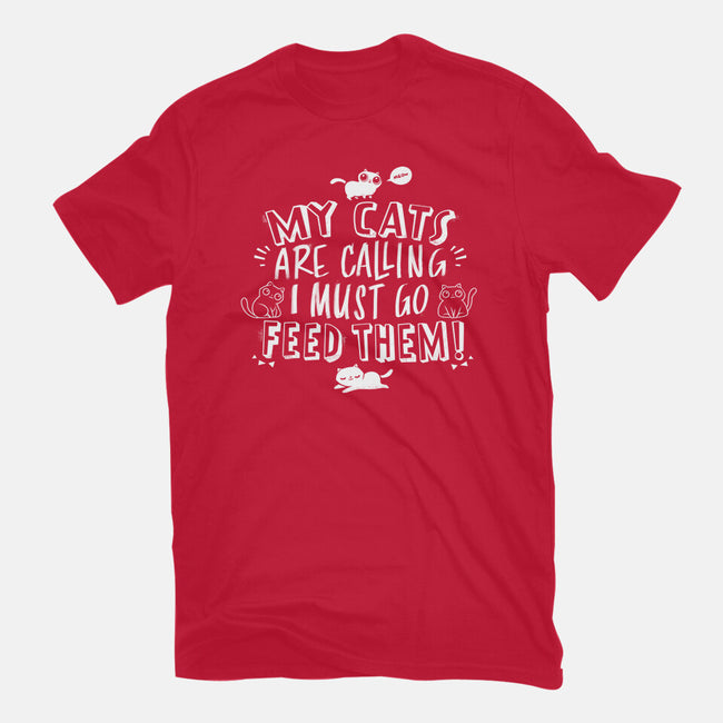 My Cats Are Calling-womens basic tee-tobefonseca