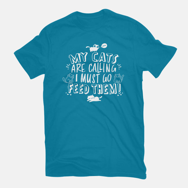 My Cats Are Calling-womens basic tee-tobefonseca