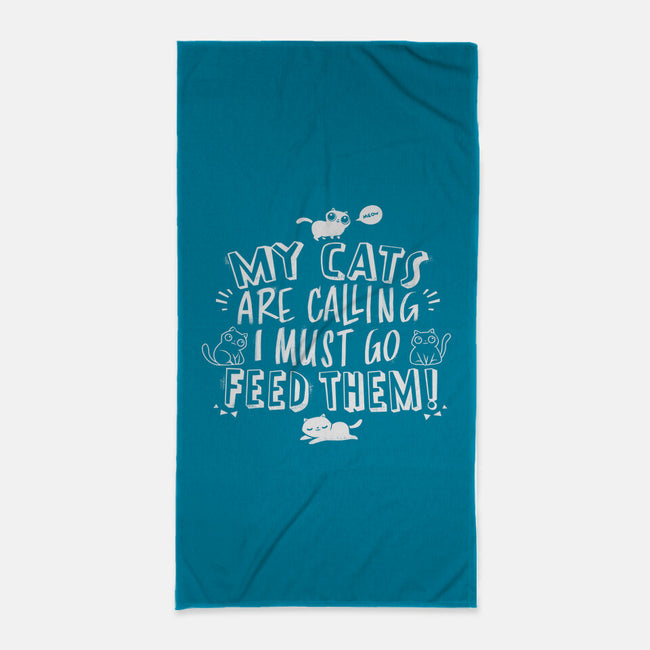 My Cats Are Calling-none beach towel-tobefonseca