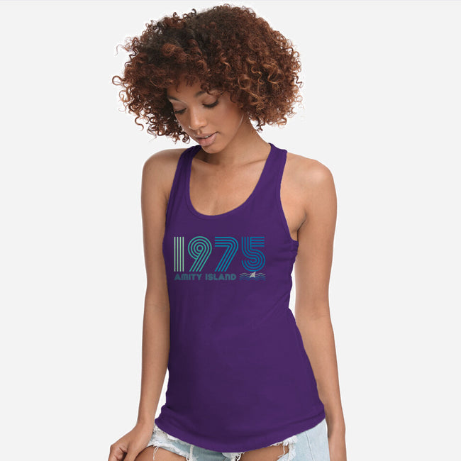 Amity Island 1975-womens racerback tank-DrMonekers