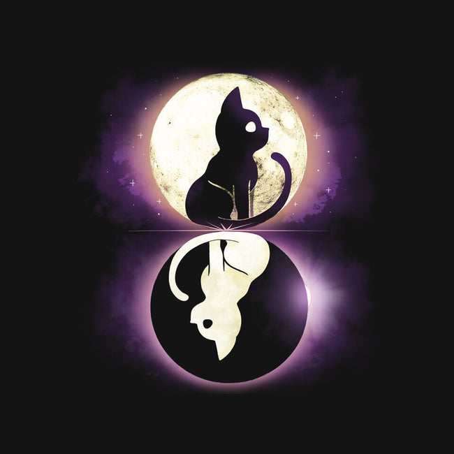 Moon Eclipse Cats-womens basic tee-Vallina84