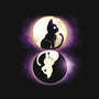 Moon Eclipse Cats-womens basic tee-Vallina84