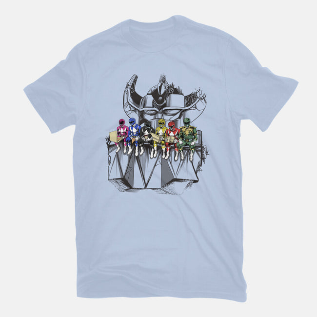 Lunch Atop A Mega-womens basic tee-zascanauta