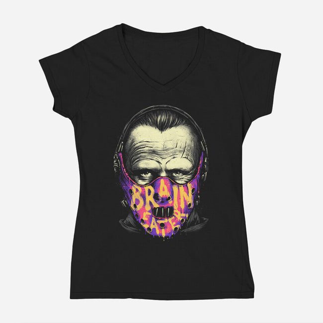 Brain Eater-womens v-neck tee-glitchygorilla