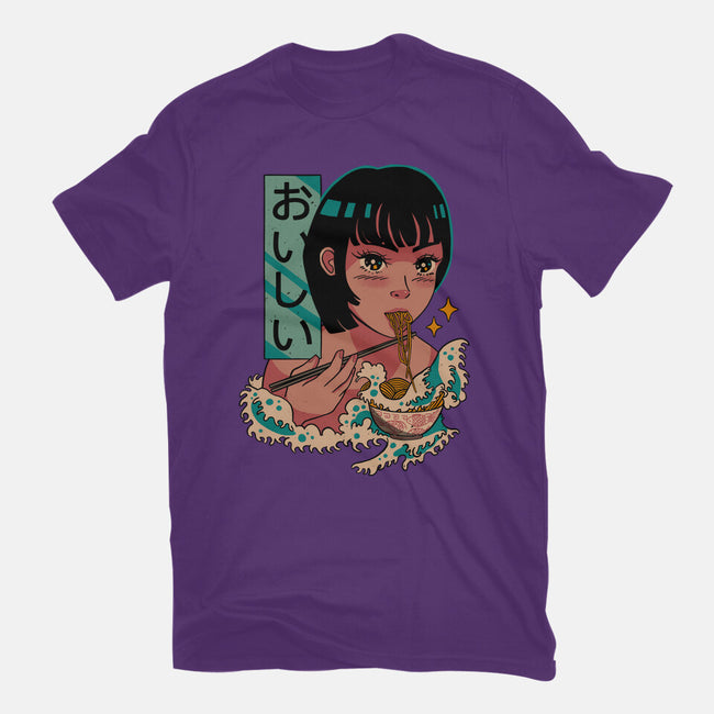 Tasty Waves Of Ramen-womens fitted tee-pescapin
