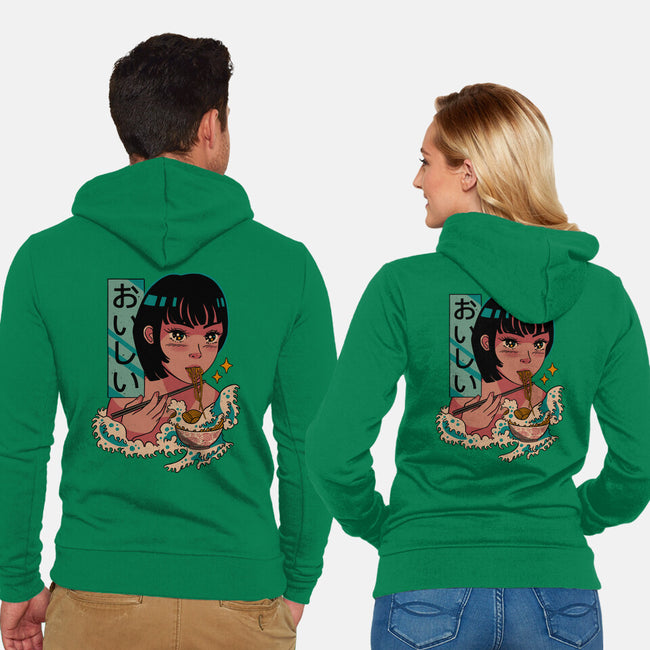 Tasty Waves Of Ramen-unisex zip-up sweatshirt-pescapin