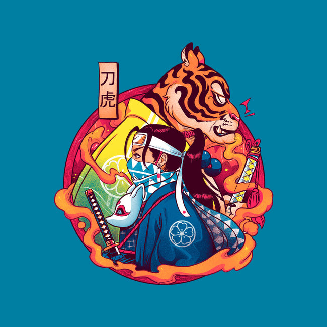 Katana Tiger-womens fitted tee-Bruno Mota