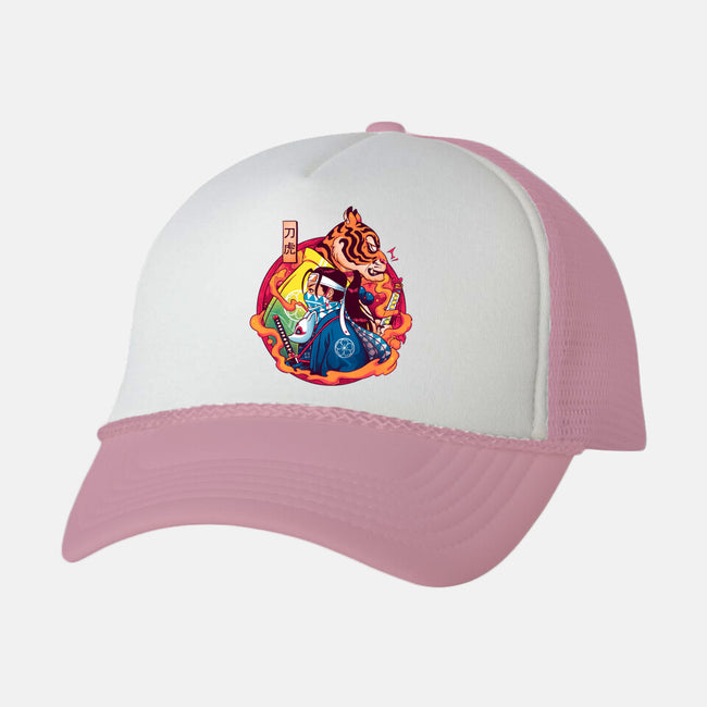 Katana Tiger-unisex trucker hat-Bruno Mota