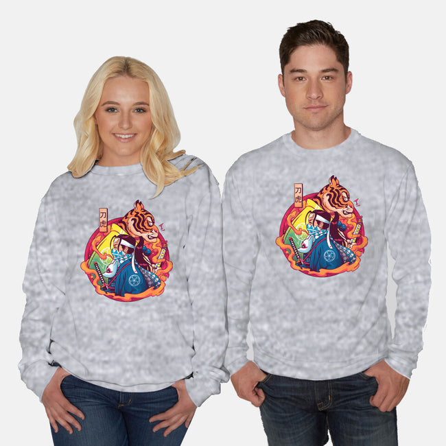 Katana Tiger-unisex crew neck sweatshirt-Bruno Mota