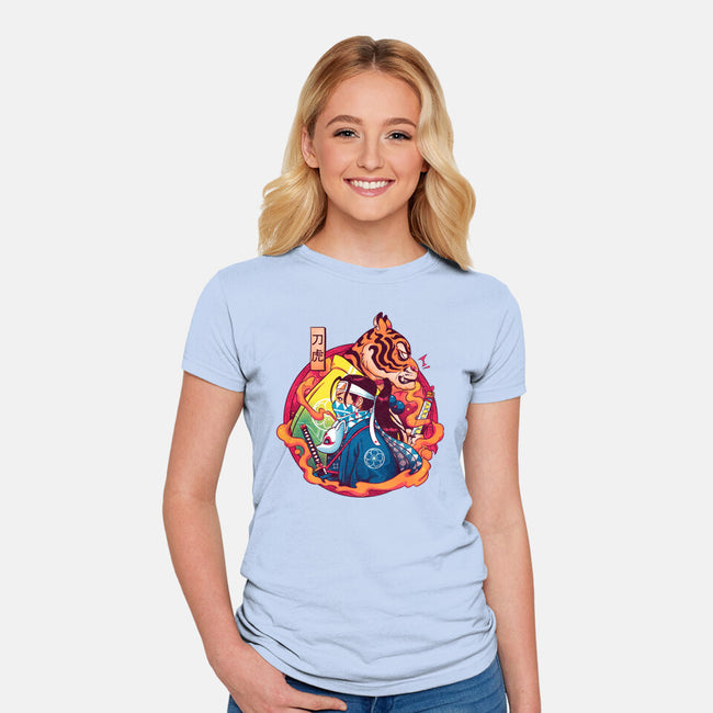 Katana Tiger-womens fitted tee-Bruno Mota