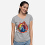 Katana Tiger-womens v-neck tee-Bruno Mota