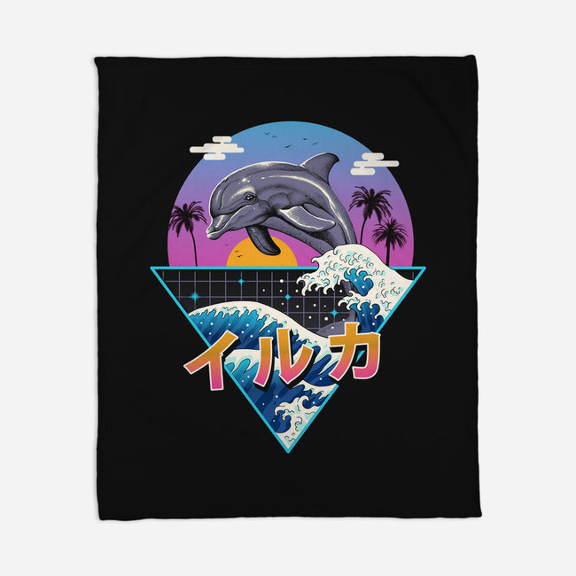 Dolphin Wave-none fleece blanket-vp021
