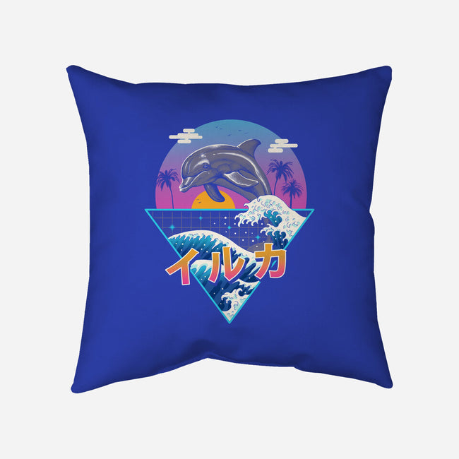 Dolphin Wave-none removable cover w insert throw pillow-vp021