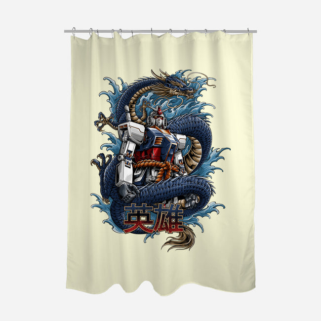 Gundam Dragon Force-none polyester shower curtain-SecondSyndicate