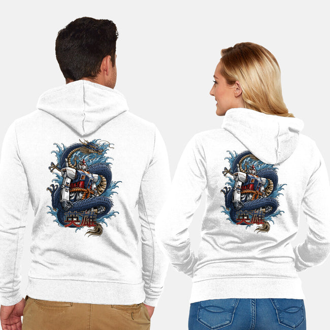 Gundam Dragon Force-unisex zip-up sweatshirt-SecondSyndicate